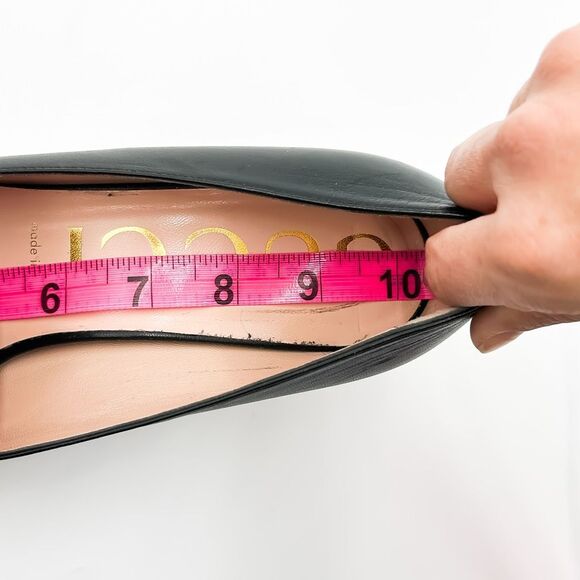 Gucci Heels Sylvie Pumps Black Loafers 55 Block Web Heel Chain 39.5, US 9.5 - Picture 14 of 14